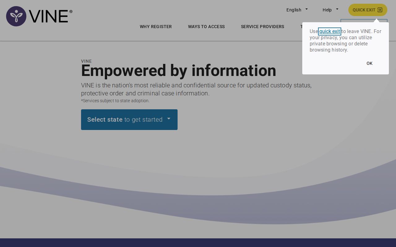 Mitchell County Jail VINE custody record notifications